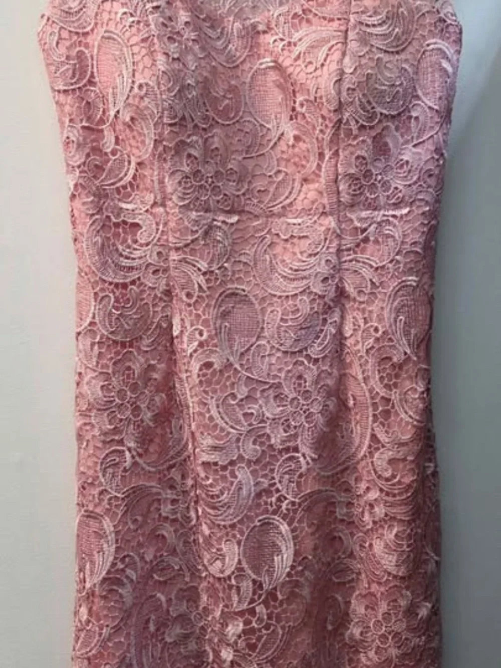 Pink Lace Knee-Length Cocktail Dress with Matching Shawl - Picture 5 of 8
